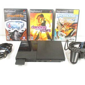 Sony PlayStation PS2 2 Slim Console Bundle With 3 Games
